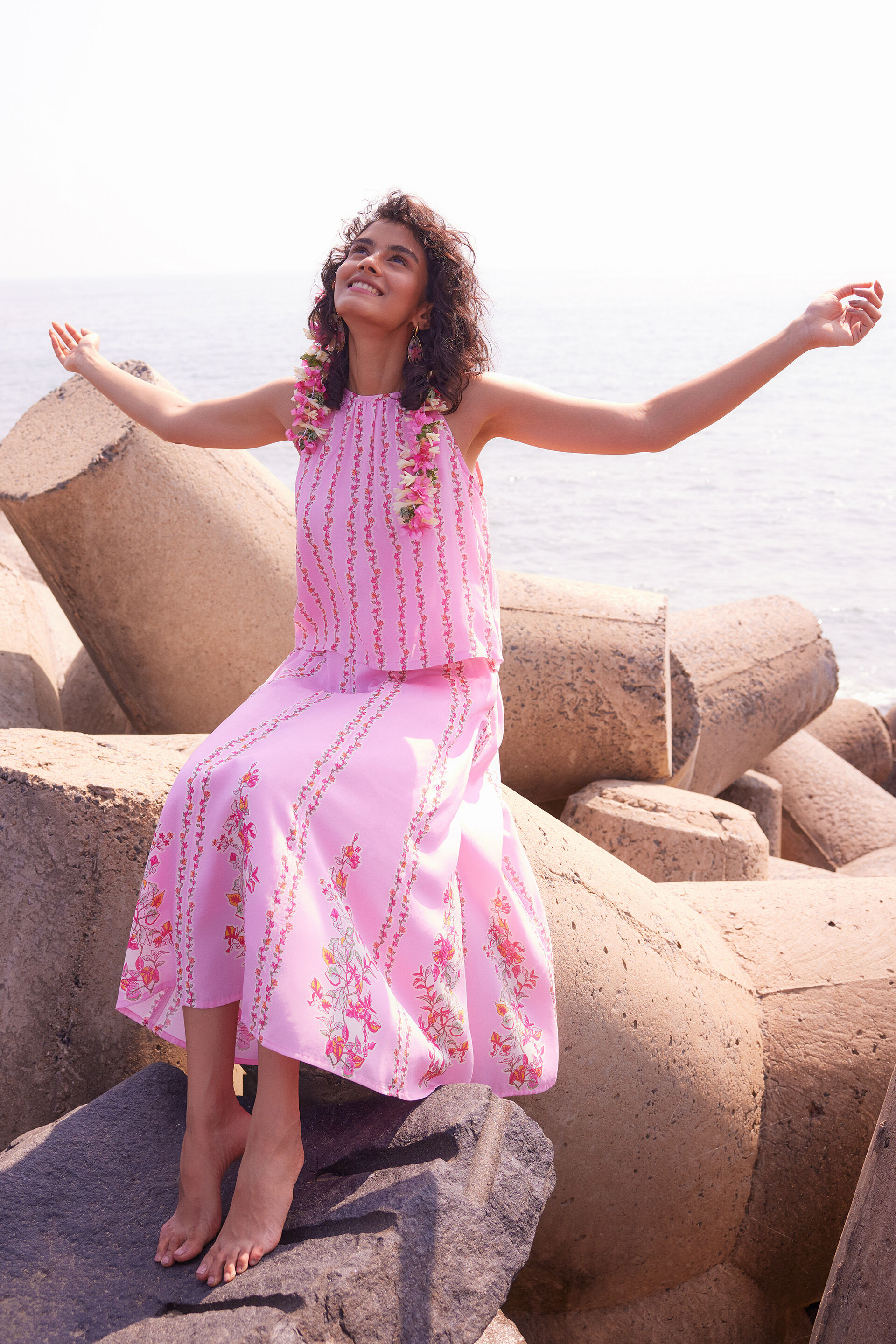 Pink Bahar Skirt Set, Pink, image 6